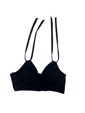 Swimsuits For All Black Halter Bikini Top Plus Size 16 Tie Molded Cup